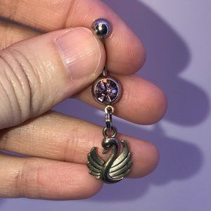 Swan Dangle Belly Ring